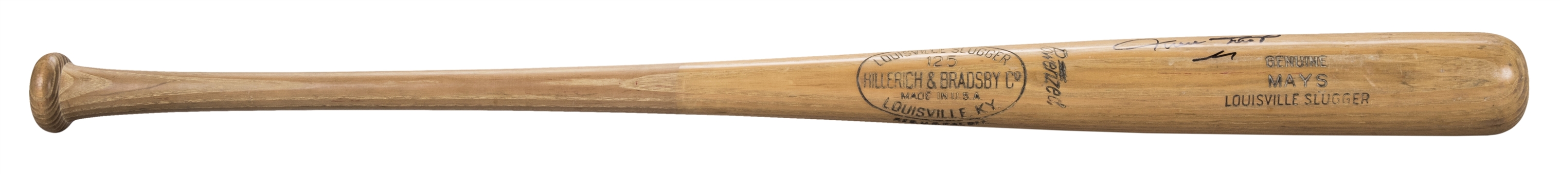 1960 Willie Mays Game Used and Signed Hillerich & Bradsby S2 Model Bat (PSA/DNA GU 9 & Beckett)